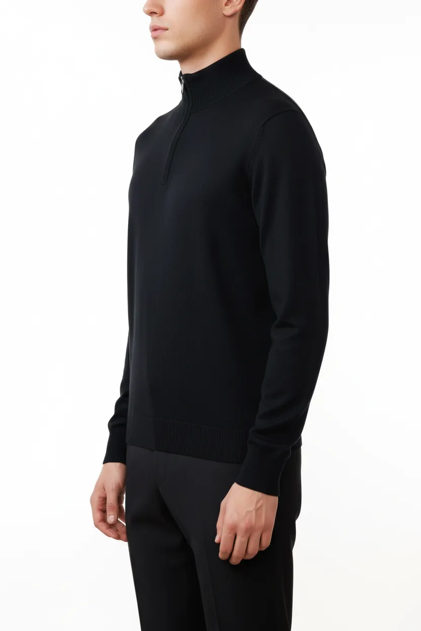 Viscose Refined Half Zip Sweater