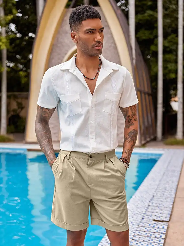 Classic Solid Linen Shorts