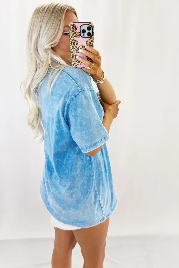 Layered Mineral Washed Oversized Tee