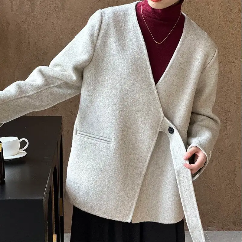 Cashmere-Feel Relaxed Outerwear Coat