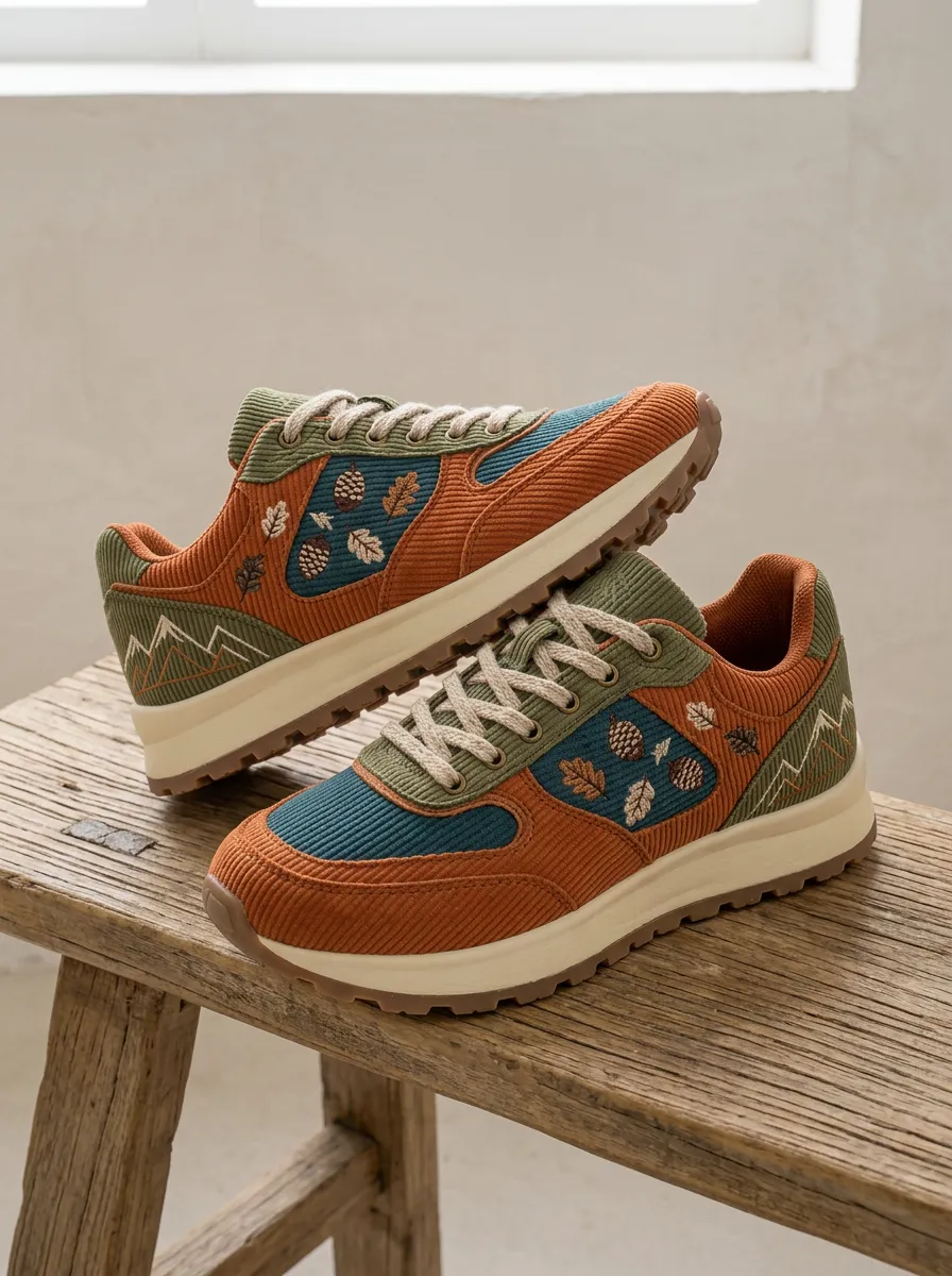 Women's Nature Lover Pinecone Mountain Printed Sneakers