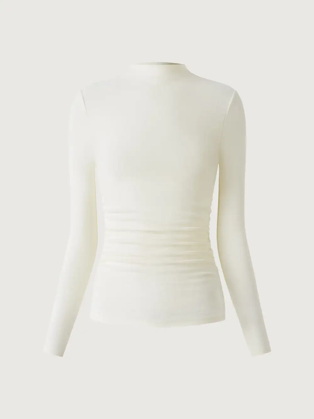 Thermal Ruched Sides Tuckable Mockneck Top