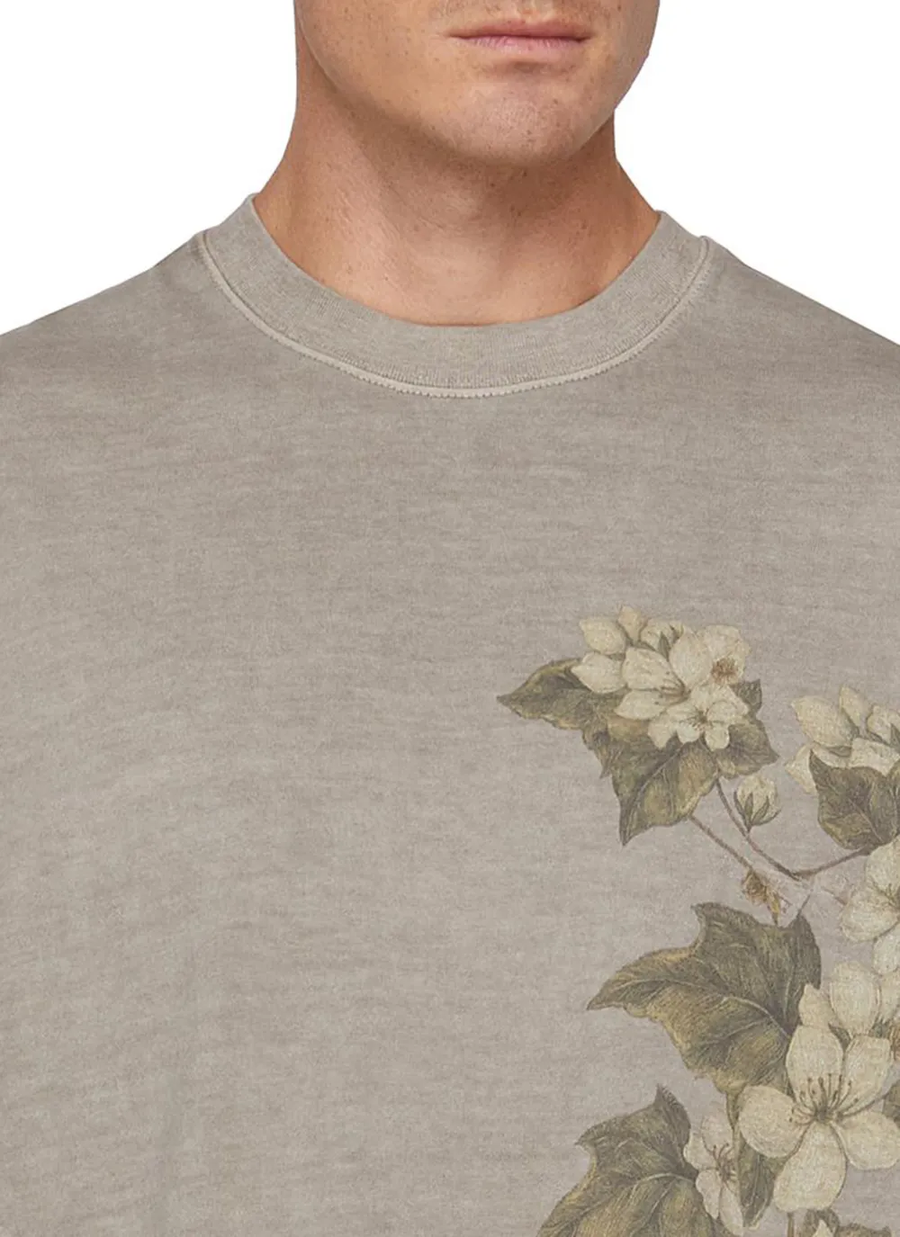Soft Grey Print Cottom T-Shirts