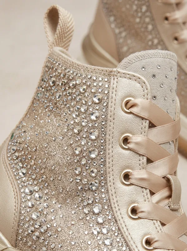 Casual Textured Women's Rhinestone Platform Shoes