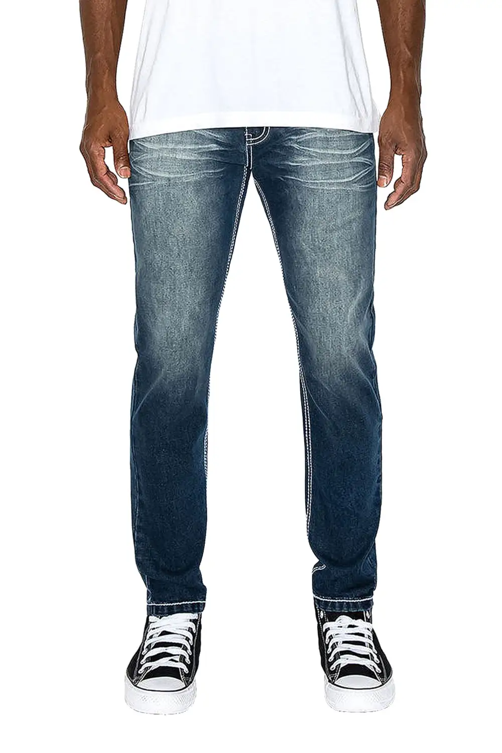 Men's Slim Fit Cross Denim Jeans