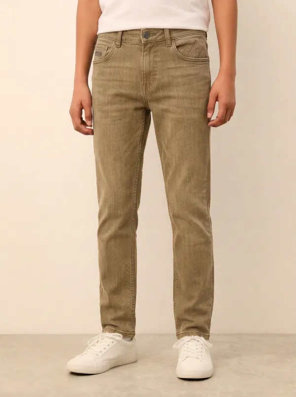 Men's Mountain Chevron Graphic Printed Stretch Jeans