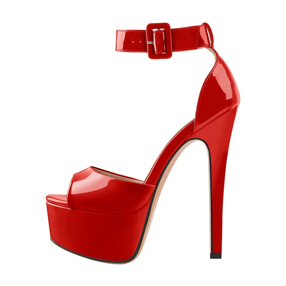 Peep Toe Platform Ankle Strap High Heel Sandals