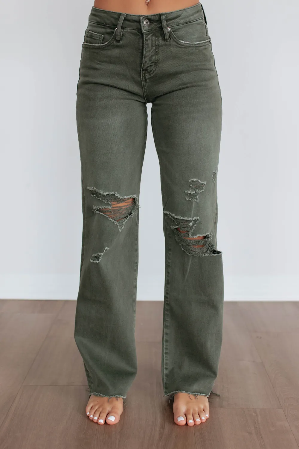 Women's High Rise Wide Leg Tummy Control Jeans