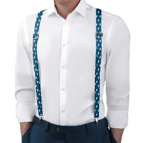 Graphic Outline Motif Suspenders