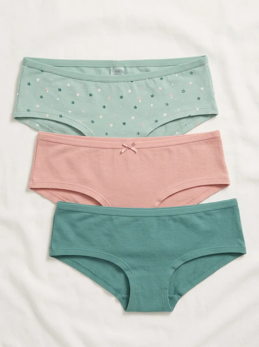 Everyday Bow-Detail Star Women's Three-Piece Panty Set