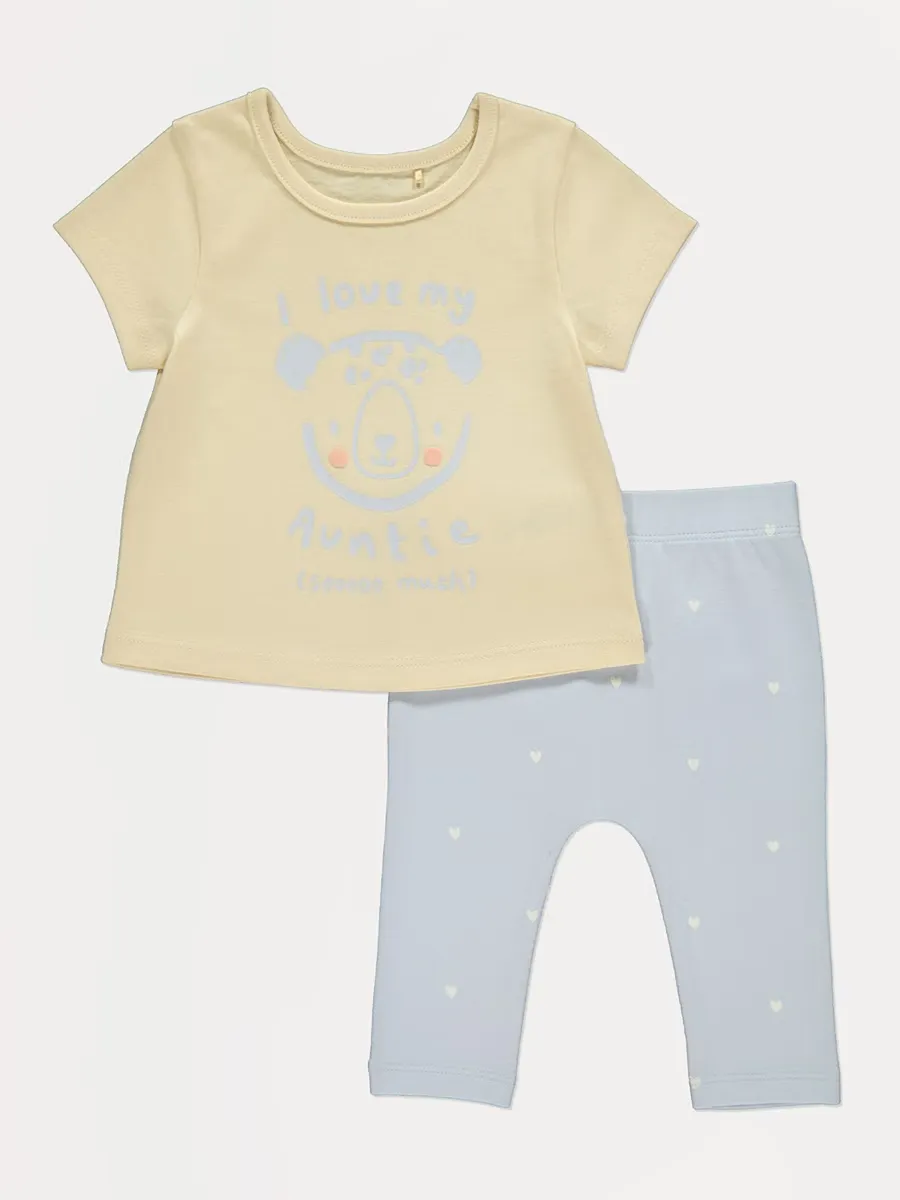 I Love My Auntie T Shirt and Leggings Outfit