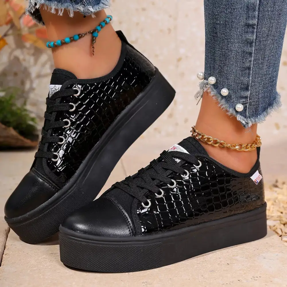 Essential Round Toe Platform Sneakers