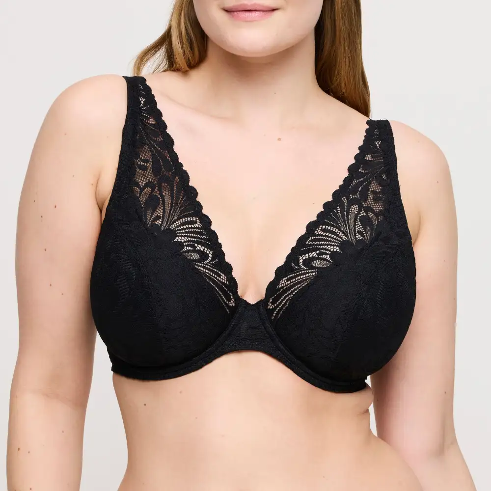 Women's Push-Up Underwire Molded Padded Chimney Back Lace Rounded Shape Bra