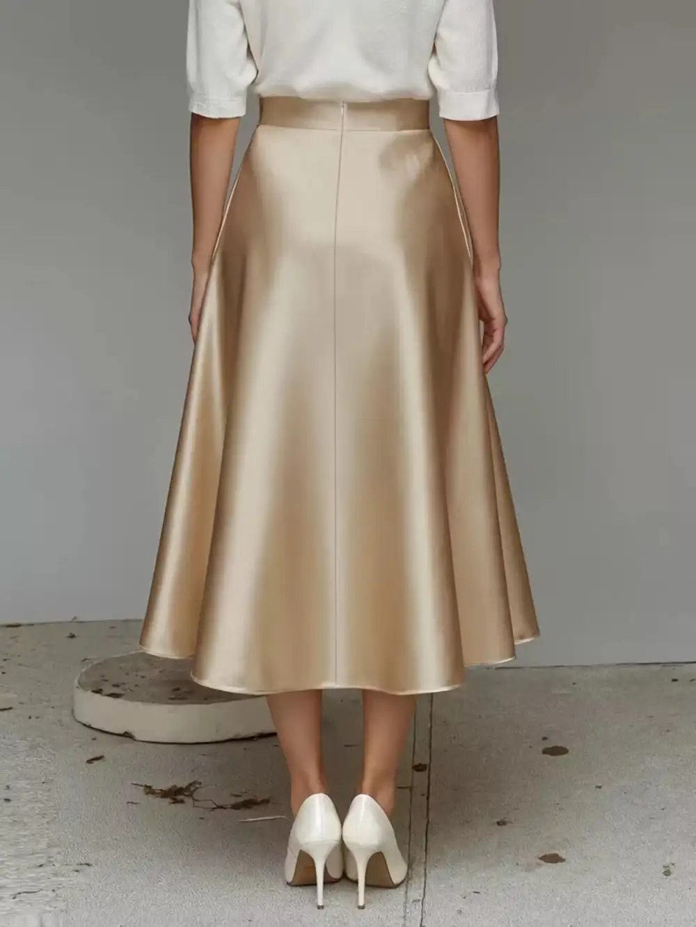 Everyday Satin Midi Skirt