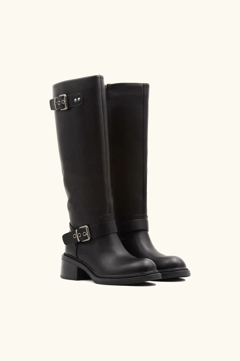Double Buckle Tall Riding Boots