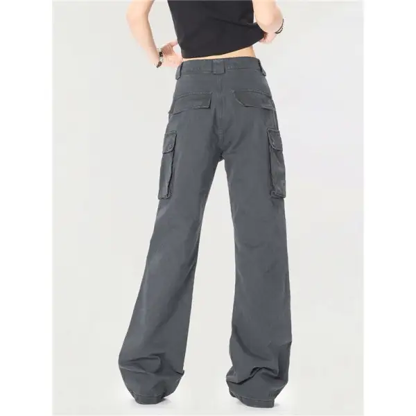 Women's Slim Fit Pleated Multi Pocket Cargo Pants