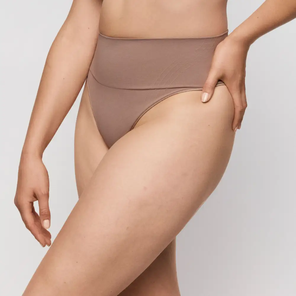 Women's High Waist Elastic Waistband Cotton Gusset Cotton Shaping Soft Fabric Supportive Fit Tanga Panty