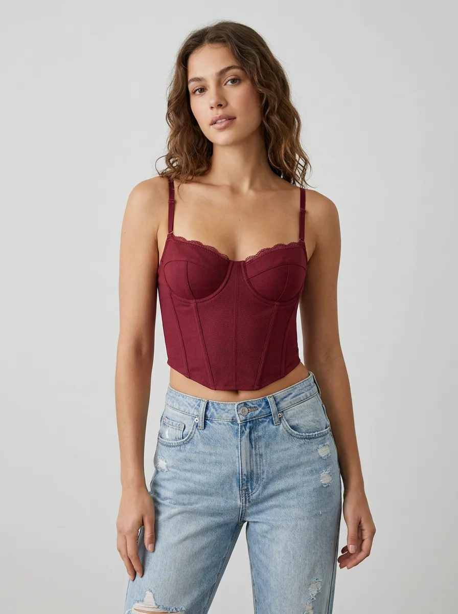 Modern Sweetheart-Neck Women's Corset Top
