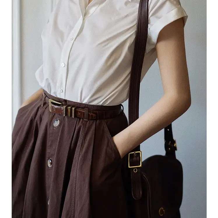 Polished Soft Everyday Casual Denim Skirt