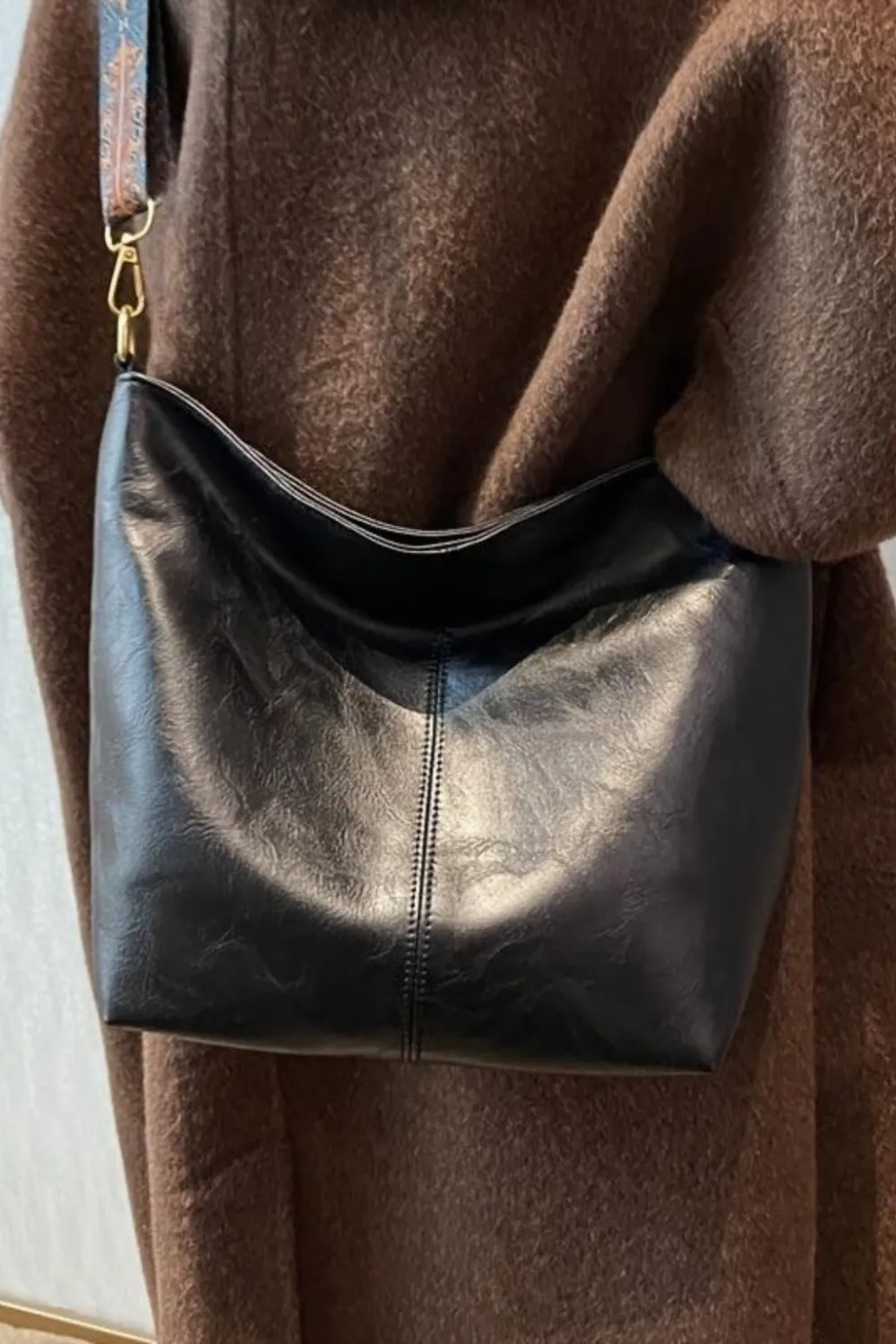Leather Crossbody Shoulder Bag Adjustable Strap