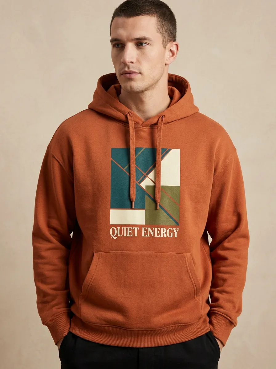 Men's Geometric Graphic Drawstring Pullover Hoodie