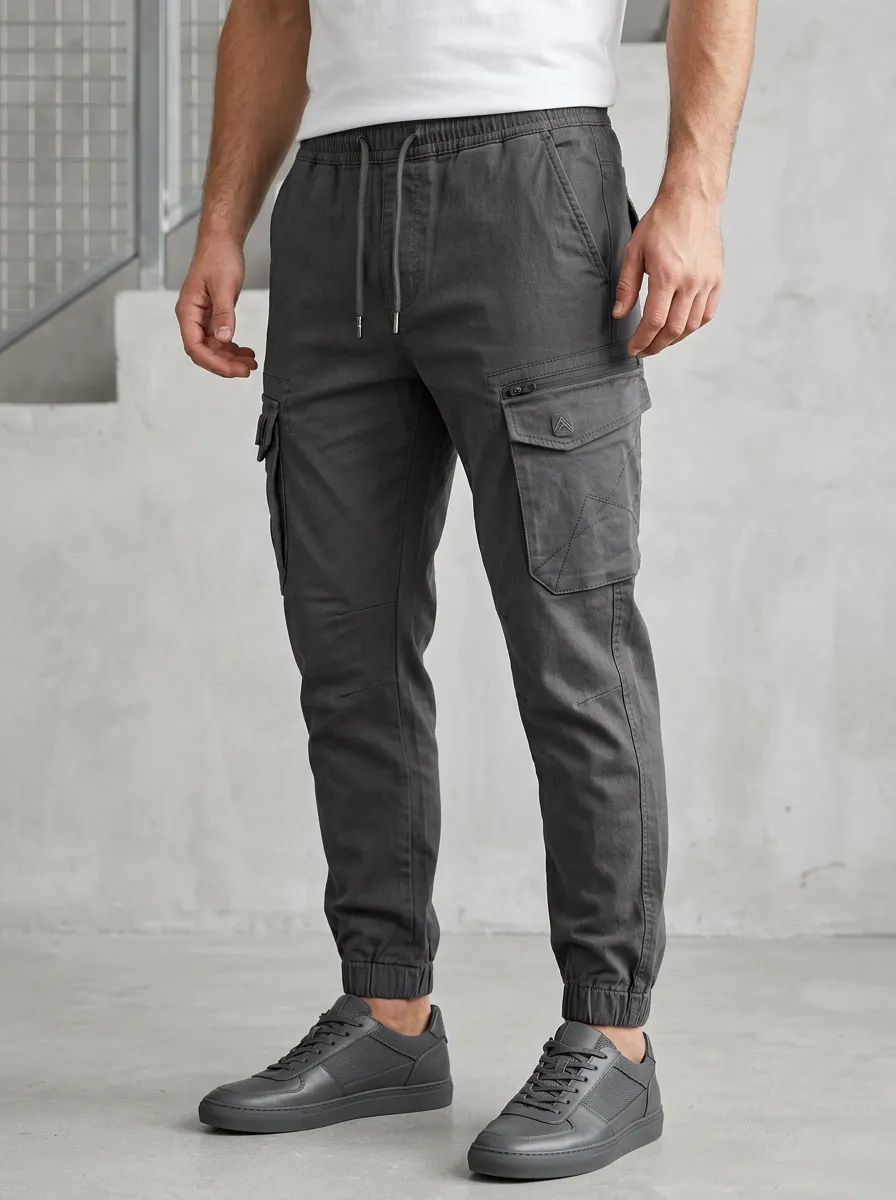 Streetwear Multi Pocket Graphic Print Shape Men's Cargo Jogger Pants