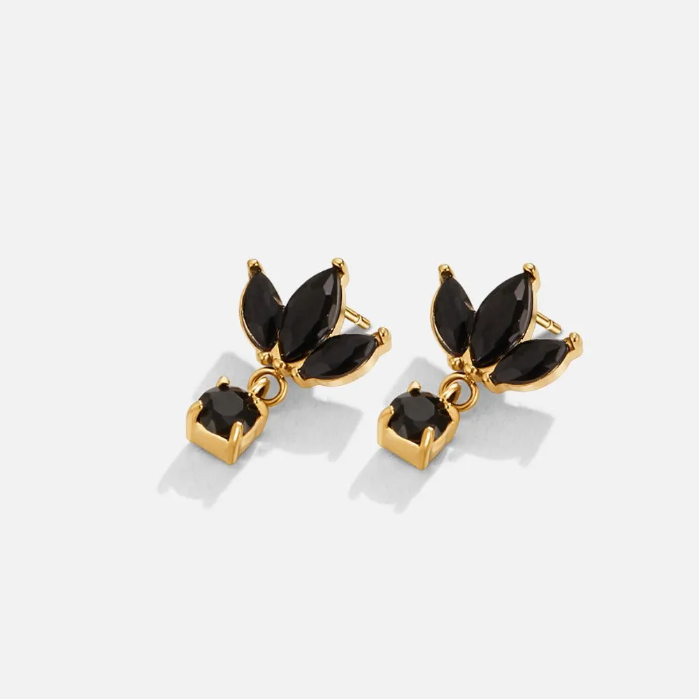 Stainless Steel Crystal Bloom Earrings