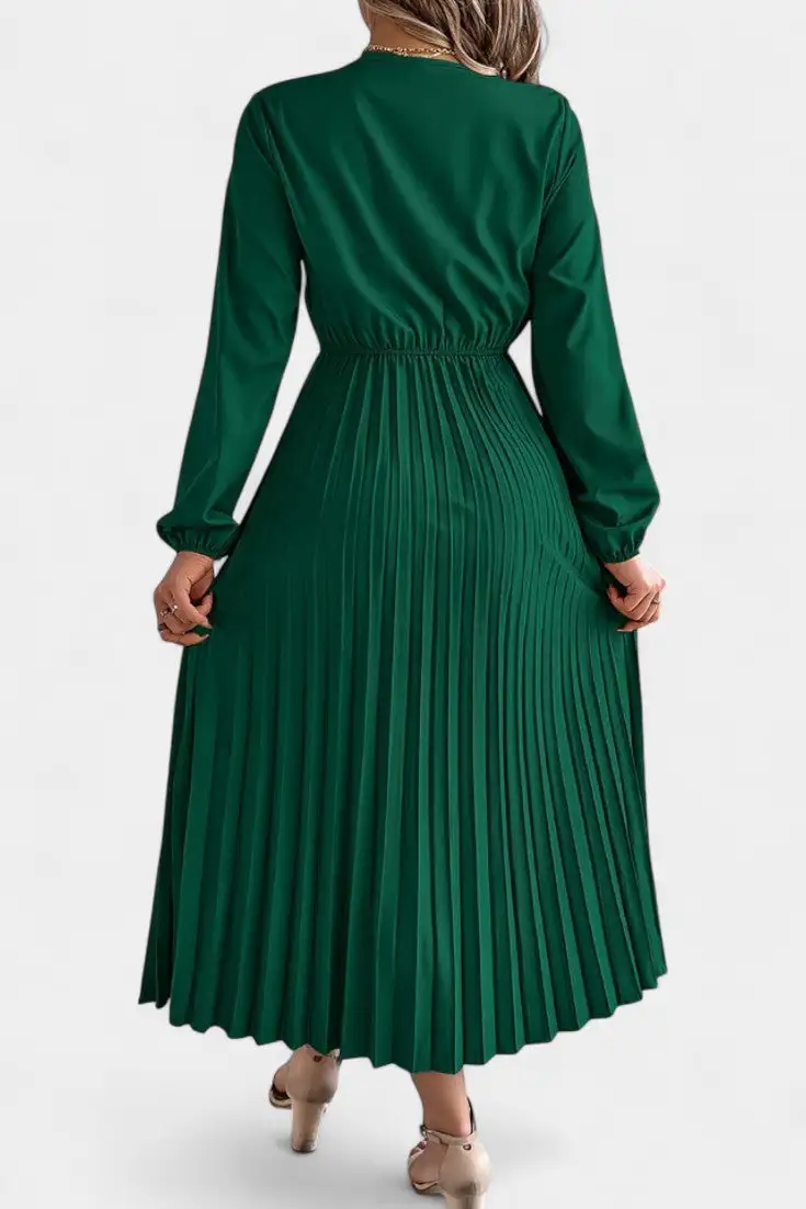 Pleated Lace Casual Dress