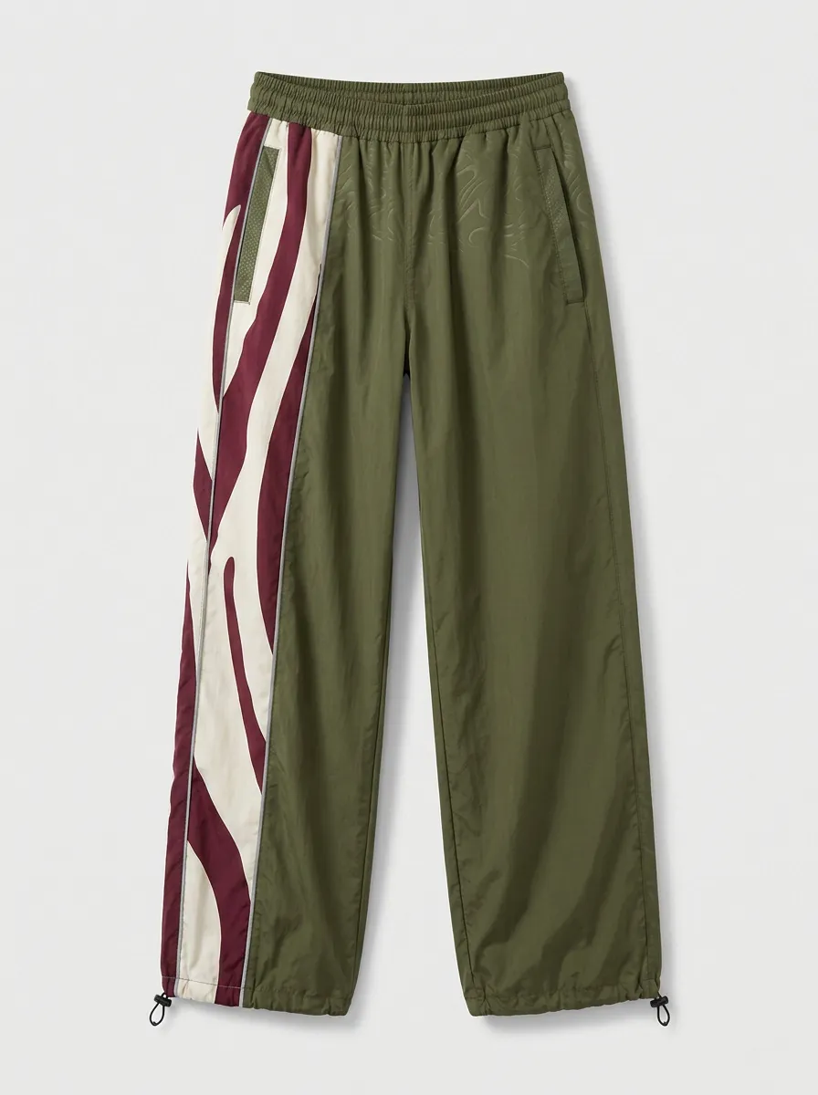 Women's Sporty Casual Olive Zebra Striped Printed Joggers