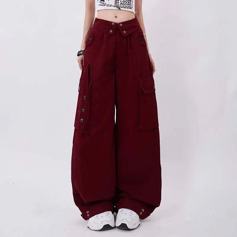 Multi Pocket Wide Leg Cargo Pants