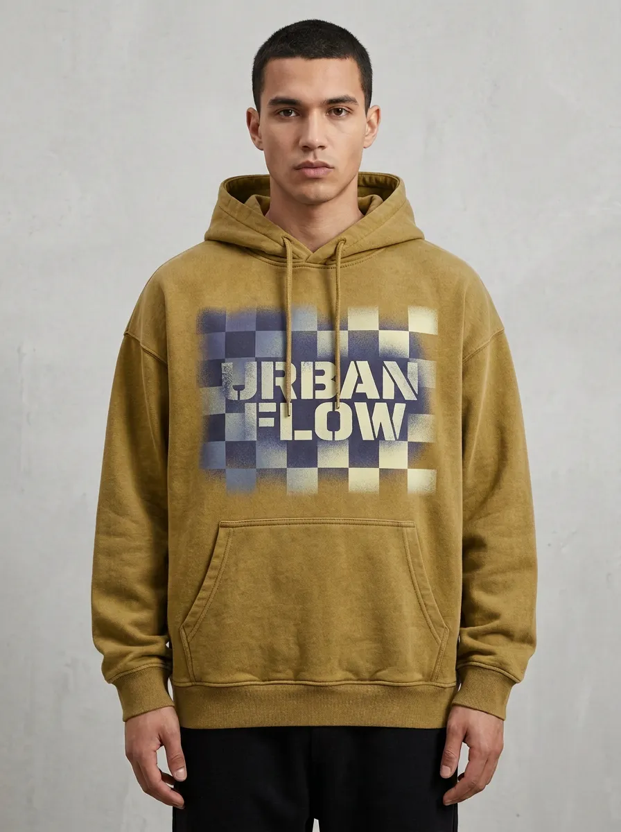 Streetwear Checkerboard Men's Graphic Hoodie
