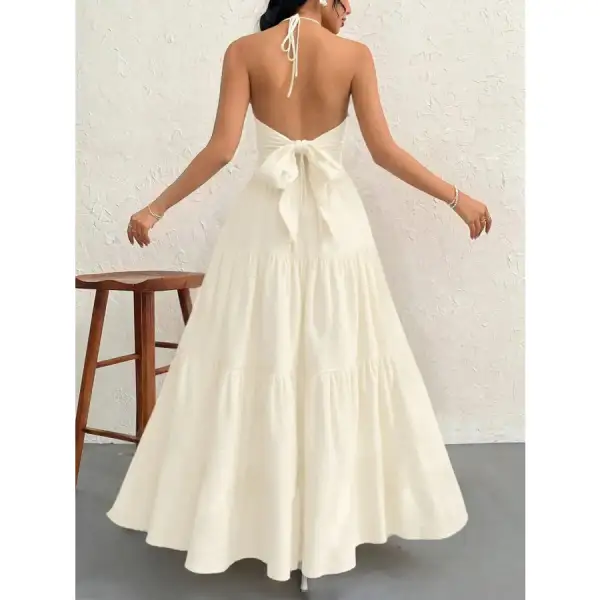 Halter Neck Tiered Maxi Dress