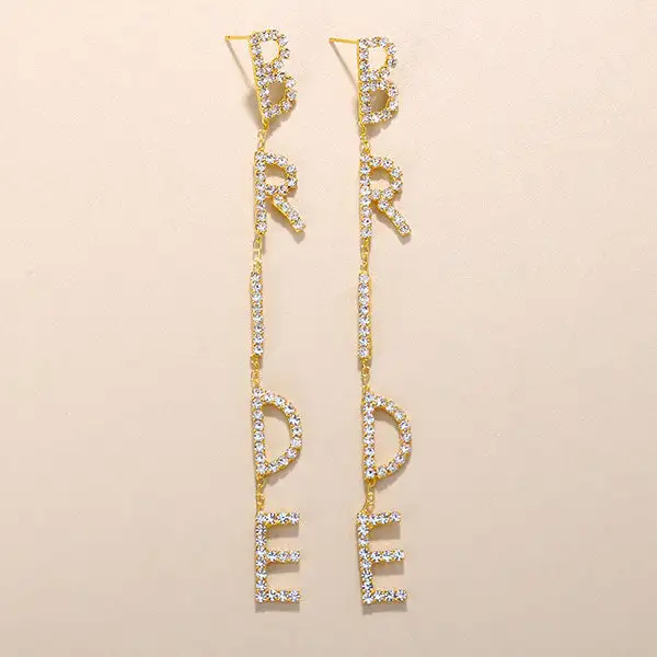Rhinestone Letter Earrings
