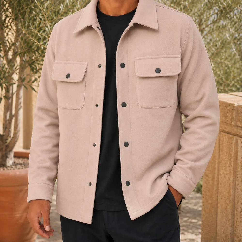 Utility Woven Snap-Front Jacket