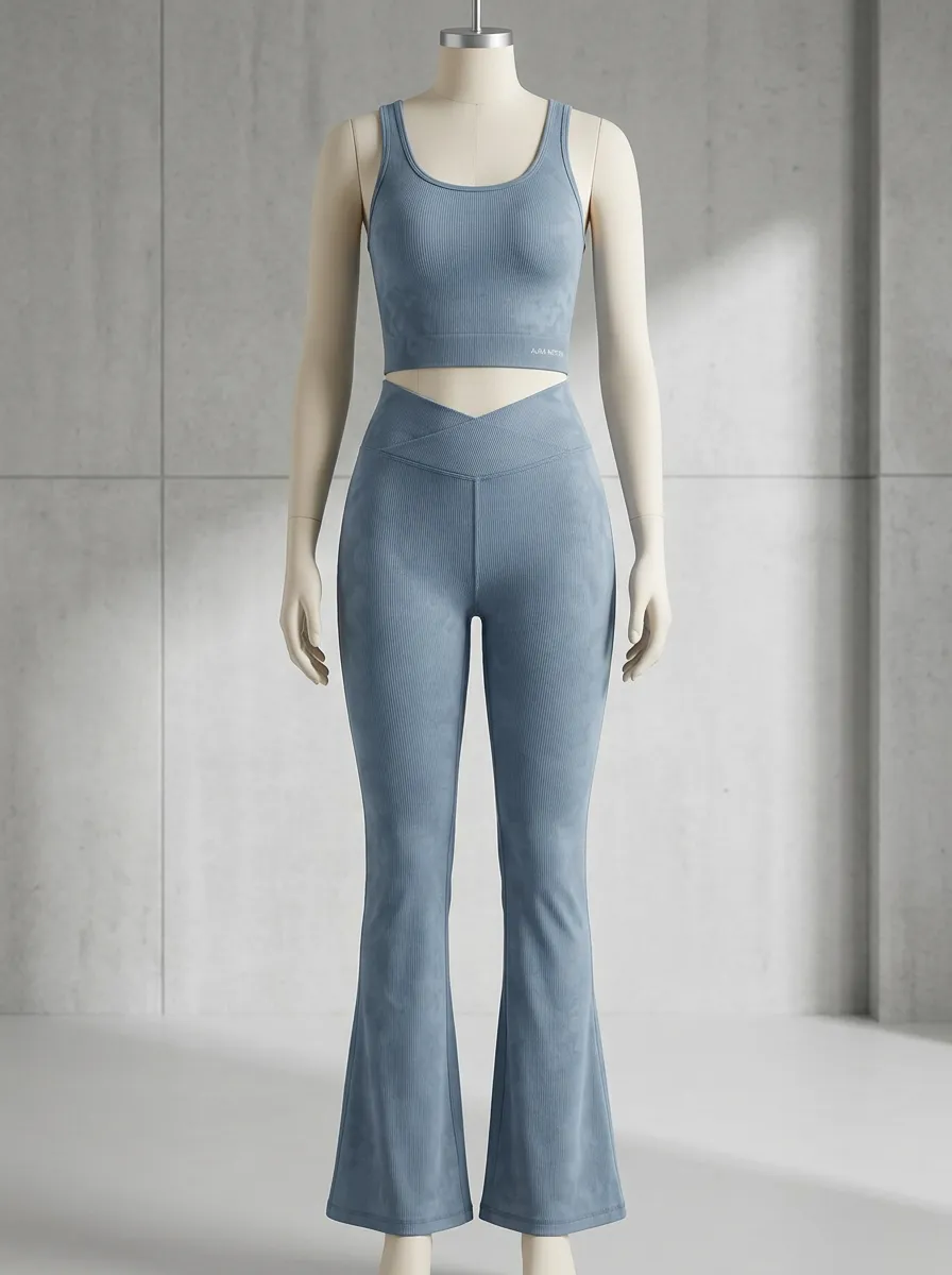 Ribbed Textured Flared Flare Active Set