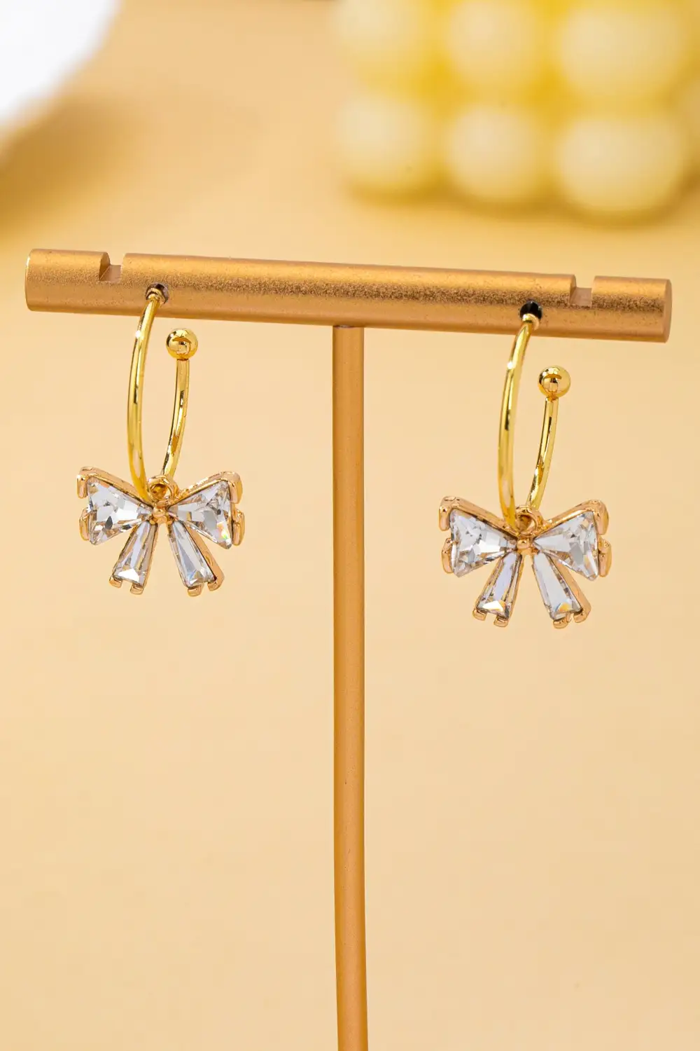 Crystal Bow Hoop arrings