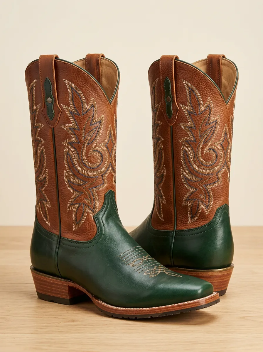 Western Cowboy Style Embroidered Boots Men
