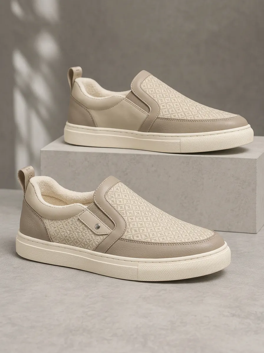Men's Street Casual Geometric Pattern Printed Slip-on Shoes