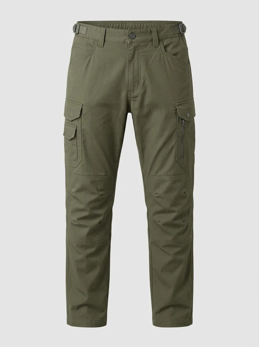 Men's Adjustable-Waist Reinforced-Knee Utility Cargo Pants