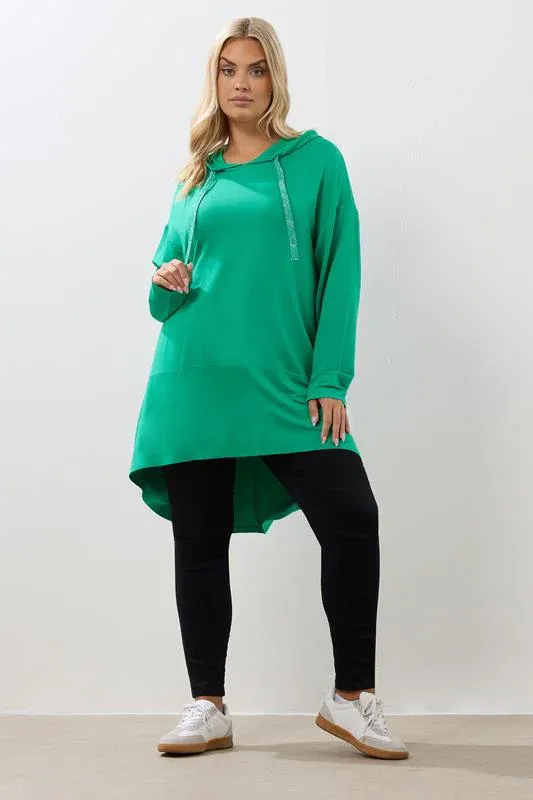 Green Longline Hoodie