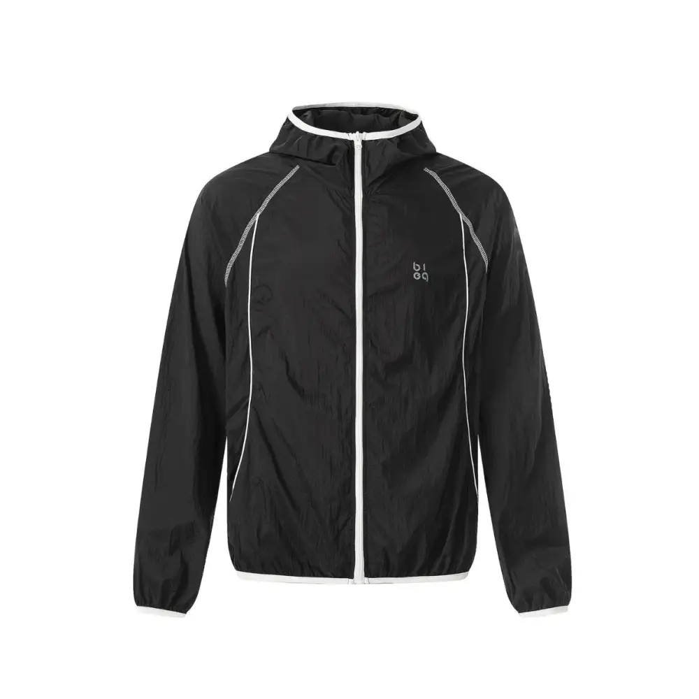 Minimal Hooded Windbreaker Jacket