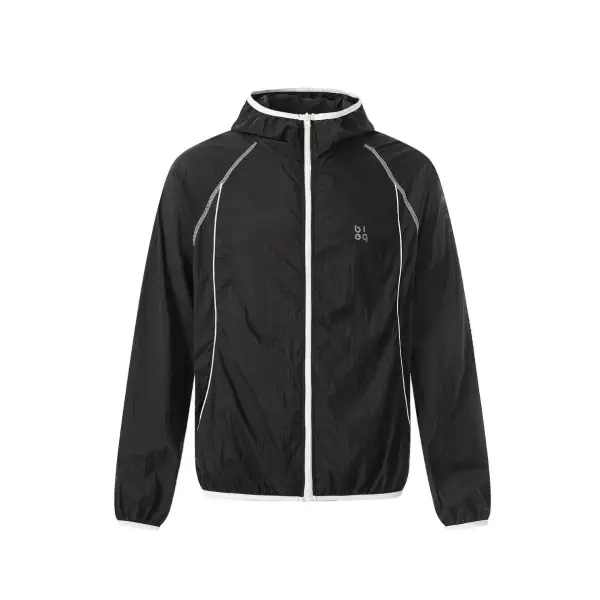 Minimal Hooded Windbreaker Jacket