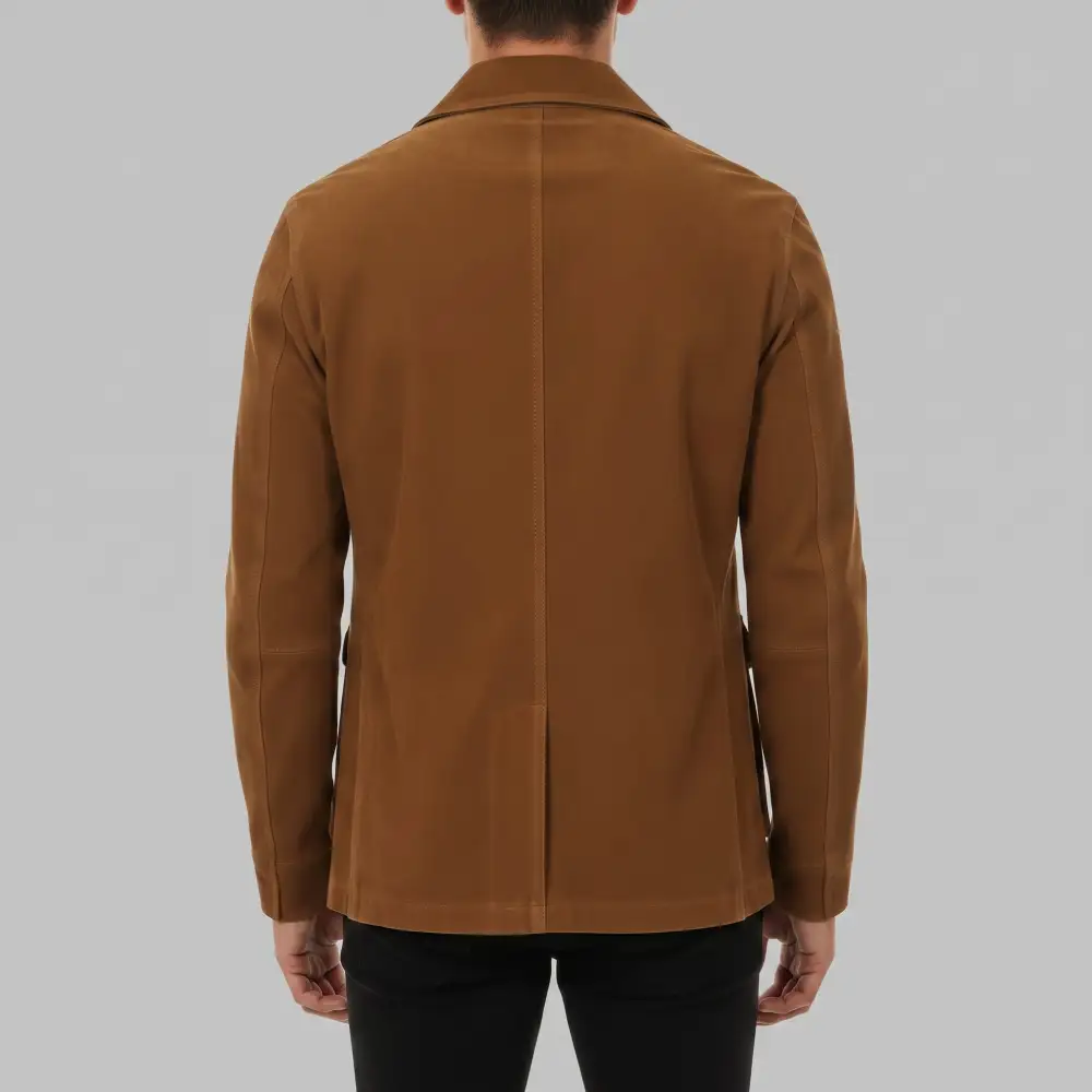 Suede Lapel Collar Jacket