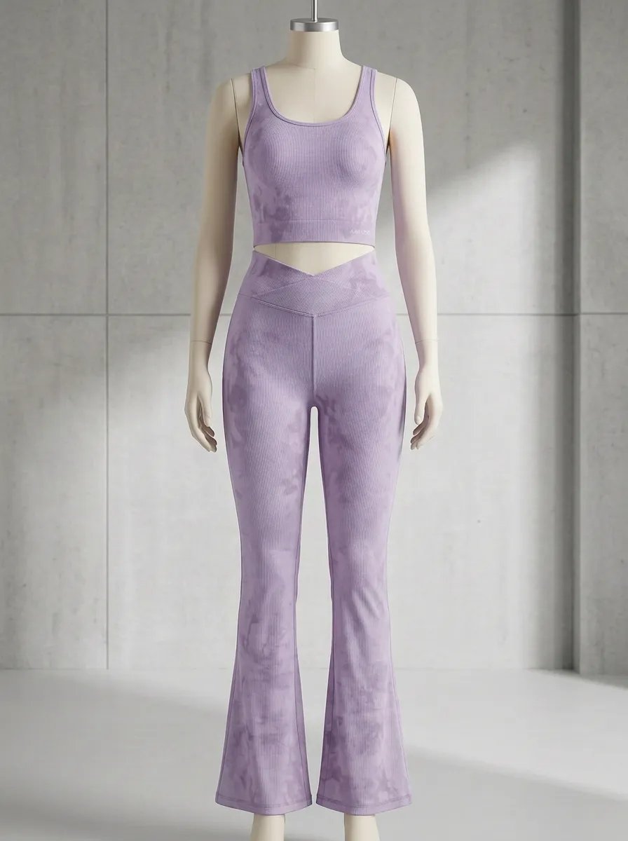 Ribbed Textured Flared Flare Active Set