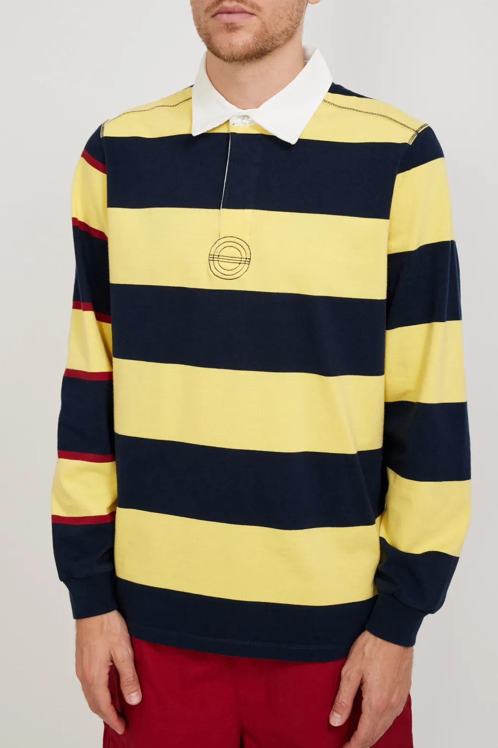 Striped Logo Rugby Polo