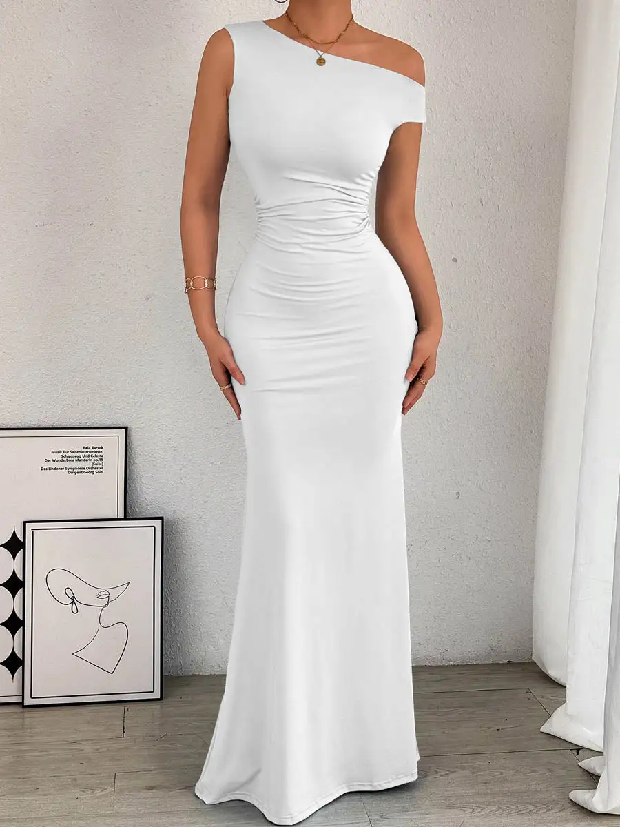 Waisted Pleated Maxi Dress