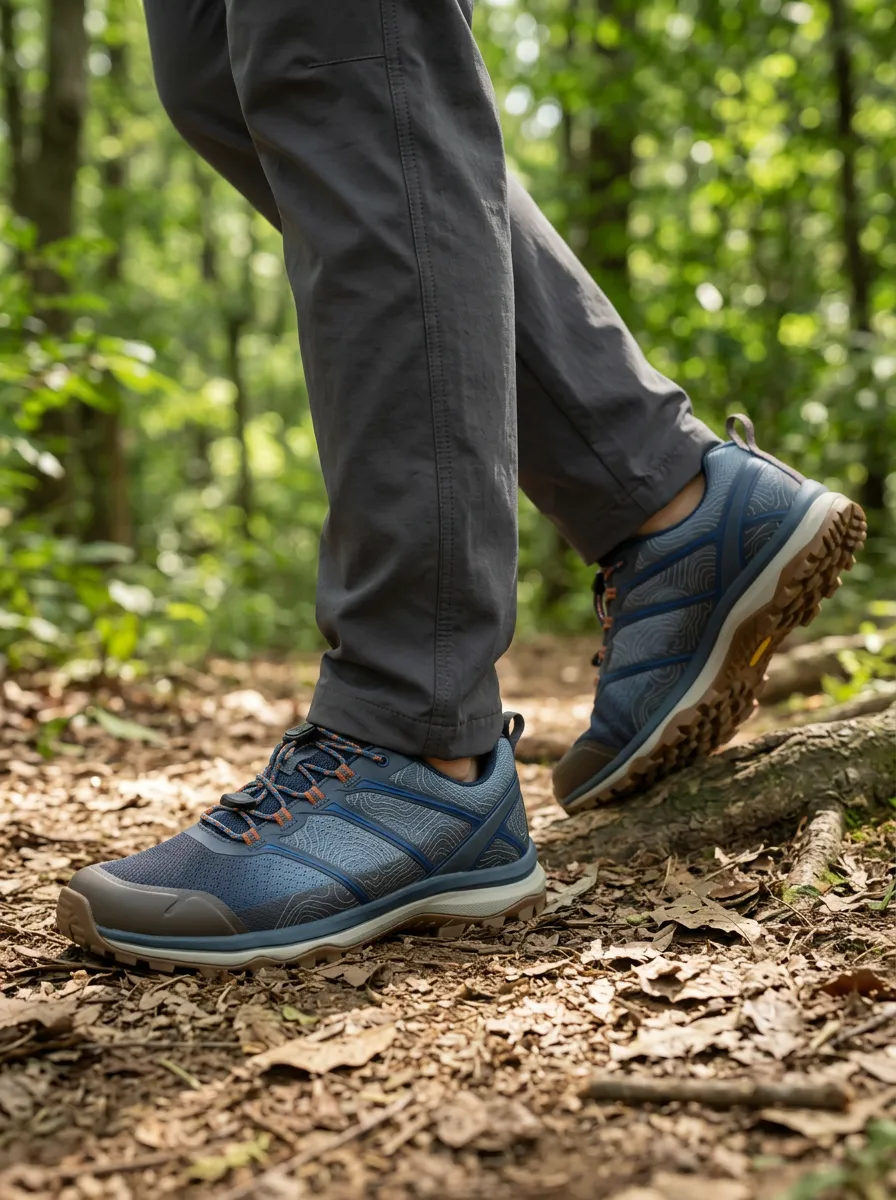 Men's Trail Hiking Topographic Map Printed Shoes