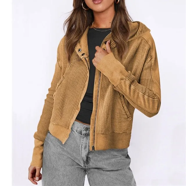 Knit Zip-Up Hoodie