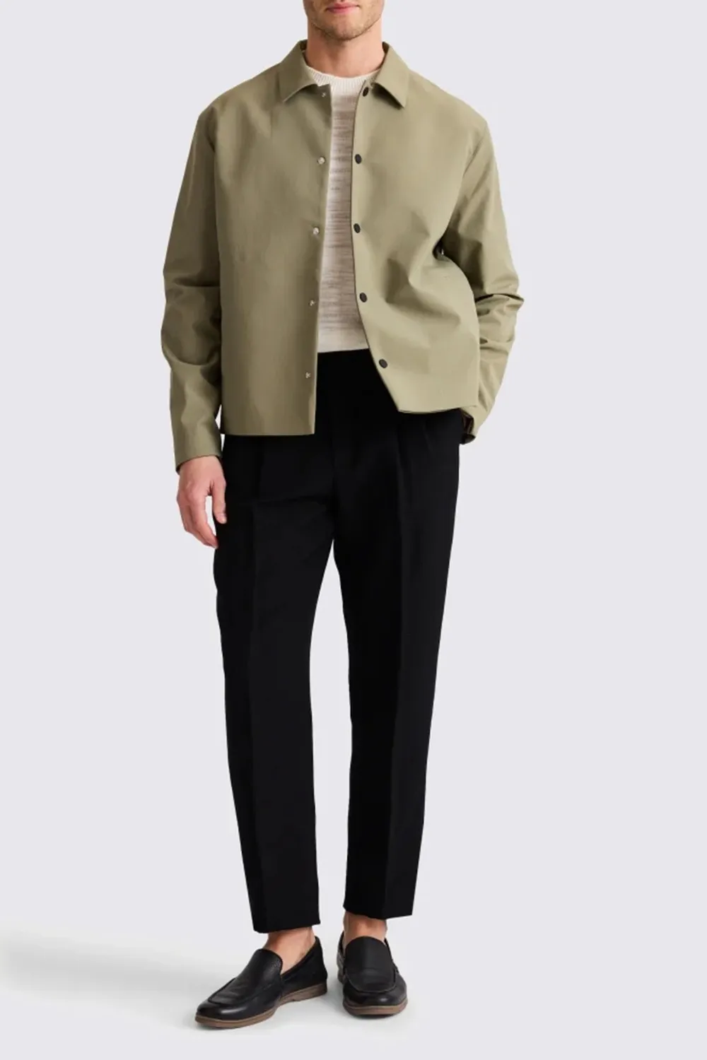 Stylish And Minimalist Men's Khaki Nylon Jacket