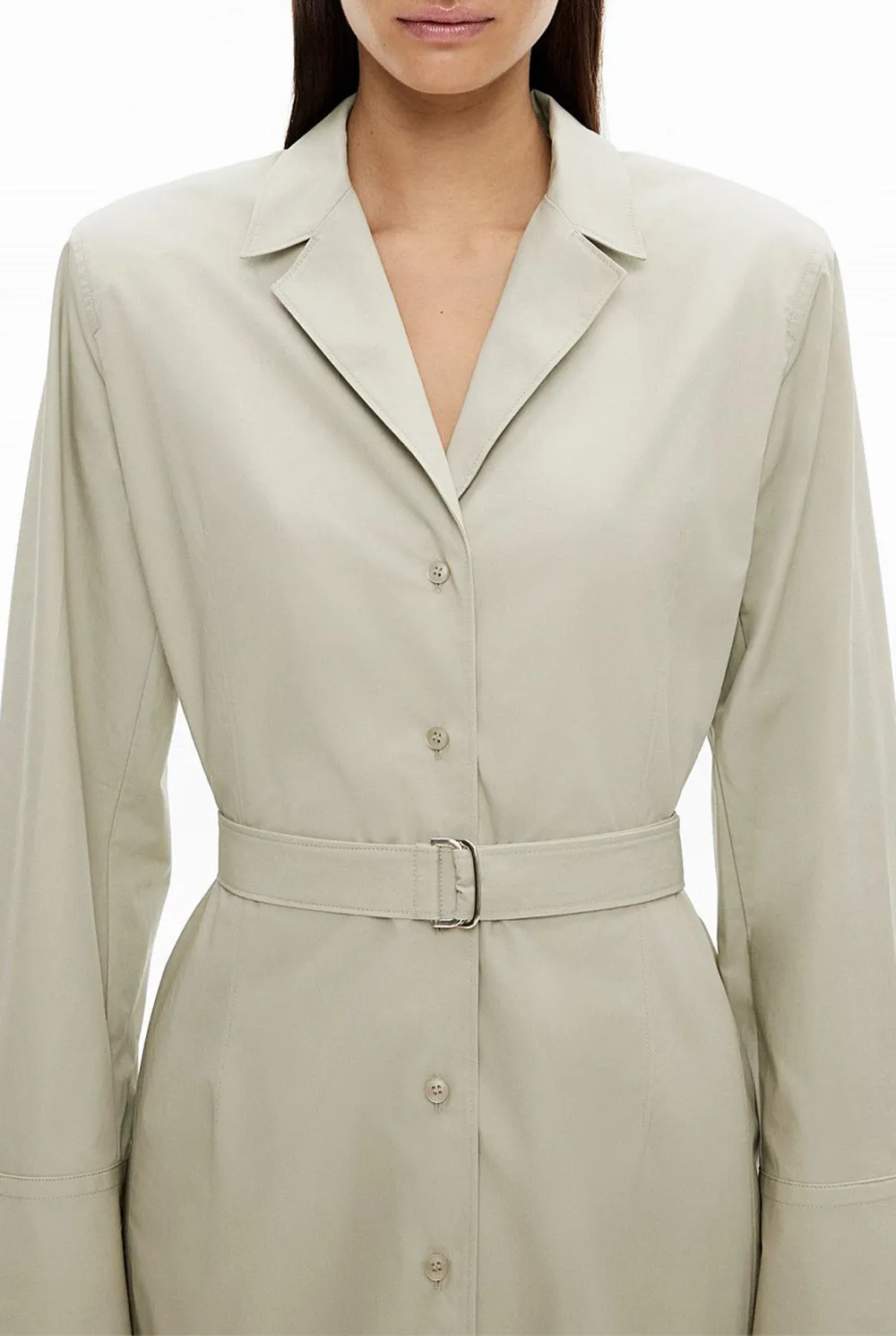 Plain Color Lapel Dress